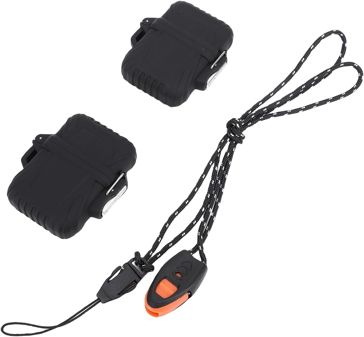 GLOGLOW 2Pcs Water Proof Storage Box Set, Reusable Protective Pocket Case for Outdoor Sports and Activities Plastic Black with Airtight Lid and Rubber Seal