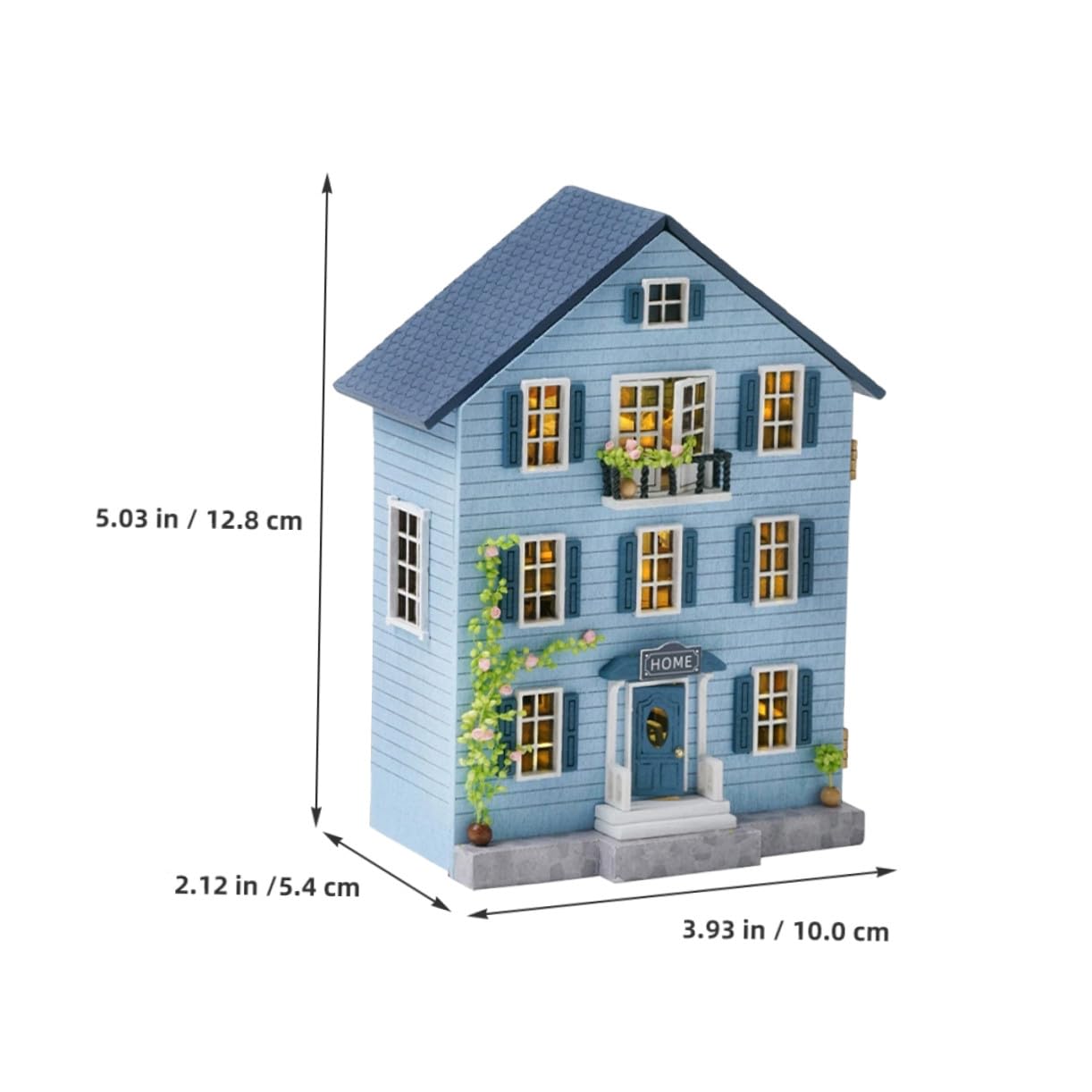 Abaodam Kit Mini Casa delle Bambole in Legno con Mobili Costruzione Artigianale Portatile per Adulti e Ragazzi Decorazione Natalizia Creativa e Collezionabile