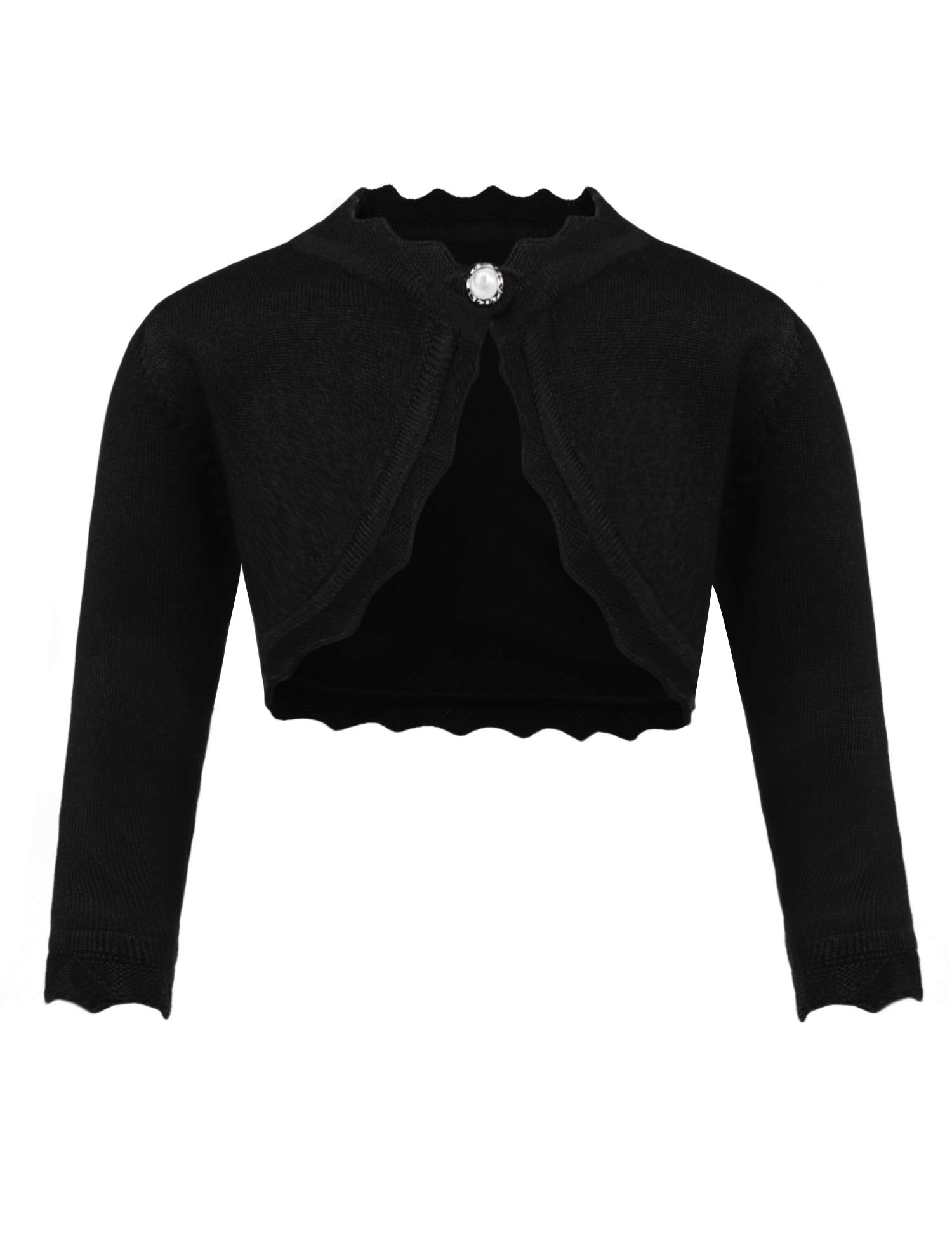 trudge Cárdigan Básico para Niña Bolero de Manga Larga para Niños Chaqueta de Hombro Chaqueta de Bolero Corto para Vestido de Comunión Vestido de Bautizo