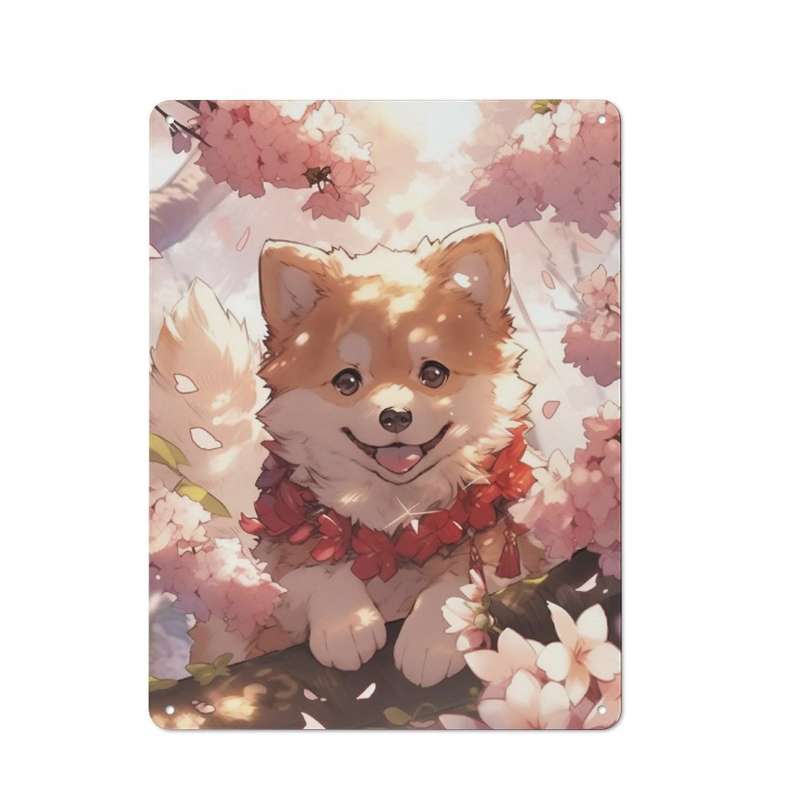 Junmoney Shiba Inu Sakura Japan Vintage Tin Sign 40X30cm With For Man Cave Or Games Room, For Games Room Collectors