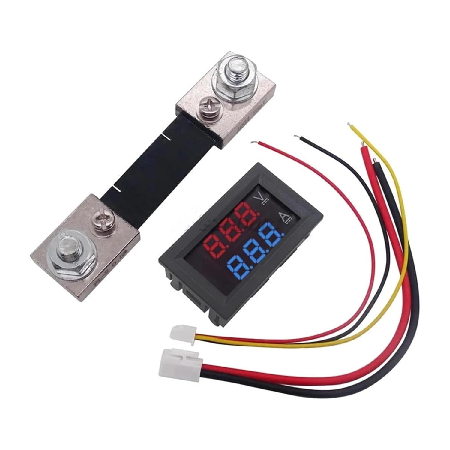 Digital Voltage Current Tester DC0-100V 10A 50A 100A Amp Volt Amp Tester 0.56inch LED Display High Precisio(100a Diverter)