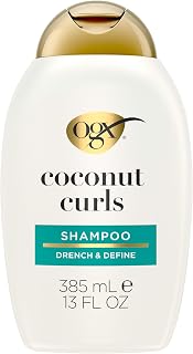 OGX Quenching + Coconut Curls Shampoo 13oz: Hydrating Curl-Defining Formula with Coconut Oil, Citrus & Honey, Paraben/Sulfate-Free