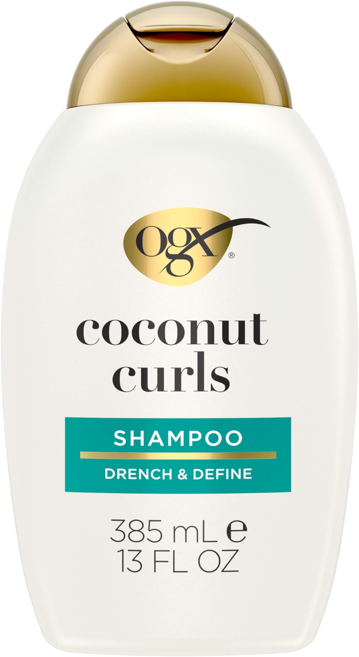 OGX Quenching + Coconut, Curl-Defining Shampoo, Hydrating & Nourishing Curly Hair Shampoo with Coconut Oil, Citrus Oil & Honey, Paraben, Sulfate-Free Surfactants, 13 floz