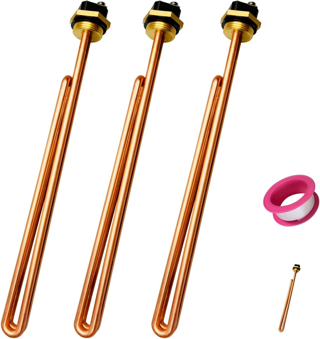 HE 90240 Heating Element, Replacement for EcoSmart ECO 18 27 36, 9KW 240V Water Heater Element for Electric Tankless Water Heaters, Screw-In,Copper (3)
