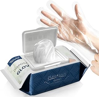 Disposable Gloves, 1000 Pcs Plastic Gloves for Kitchen Cooking Cleaning Food Handling by Teivio
