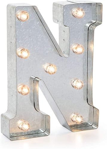 Vista 76 de Darice - Cartel de metal plateado con forma de letra Plata