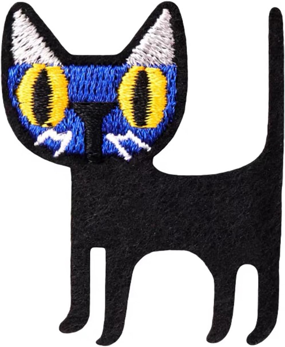 big eyes black cat embroidered handmade Brooch Pin,Accessories for Clothes