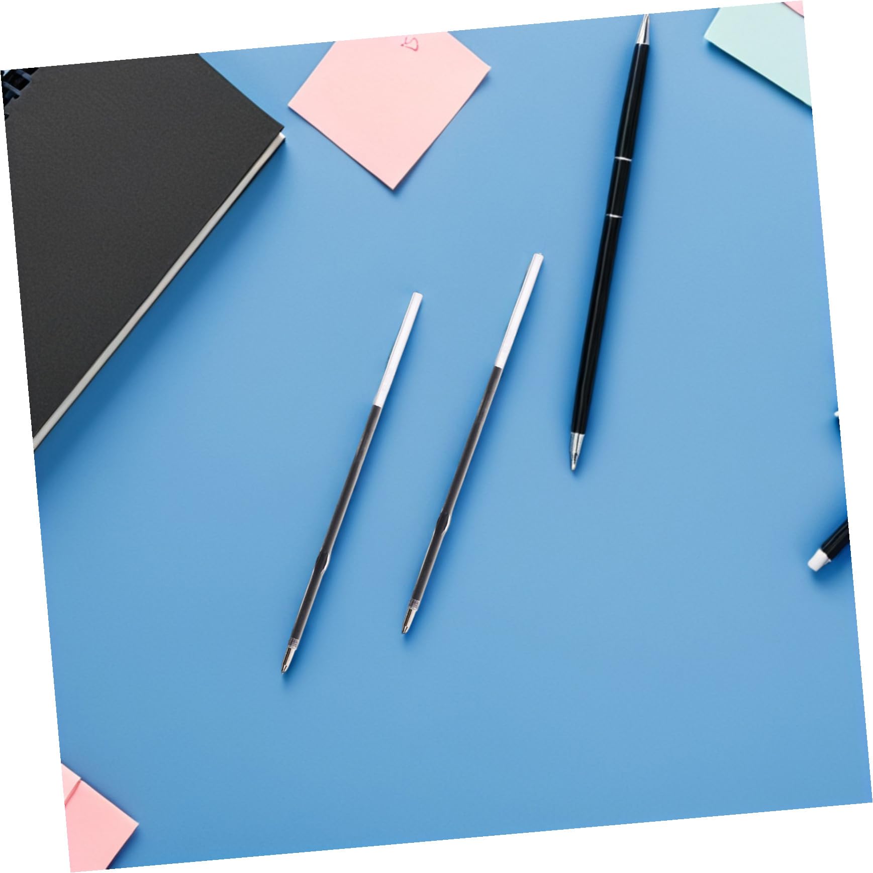 600 Pièces Recharges Stylo Bille Noires Recharge Remplaçable pour Stylos Rétractables Fournitures Écriture pour Bureau École et Maison Lot de Boîtes