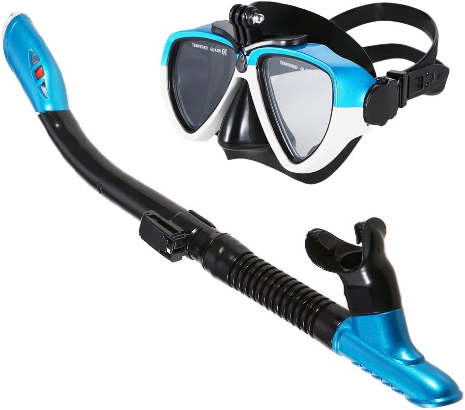 Arabest Dry Snorkel Set - Anti-Fog Scuba Diving Mask, Snorkel Mask for Snorkeling and Swimming, Panoramic Wide View, Easy Breathing and Professional Snorkeling Gear for Adults and Teens