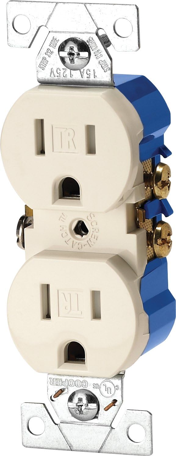 Eaton TR270-9W Tamper Resistant Duplex Receptacle, White