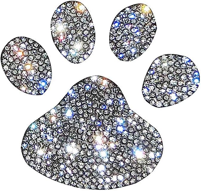 MLOVESIE Crystal Car Decal Auto Car Emblem Sticker Decoration Bling Bling Interior Accessories for Women (Paw)