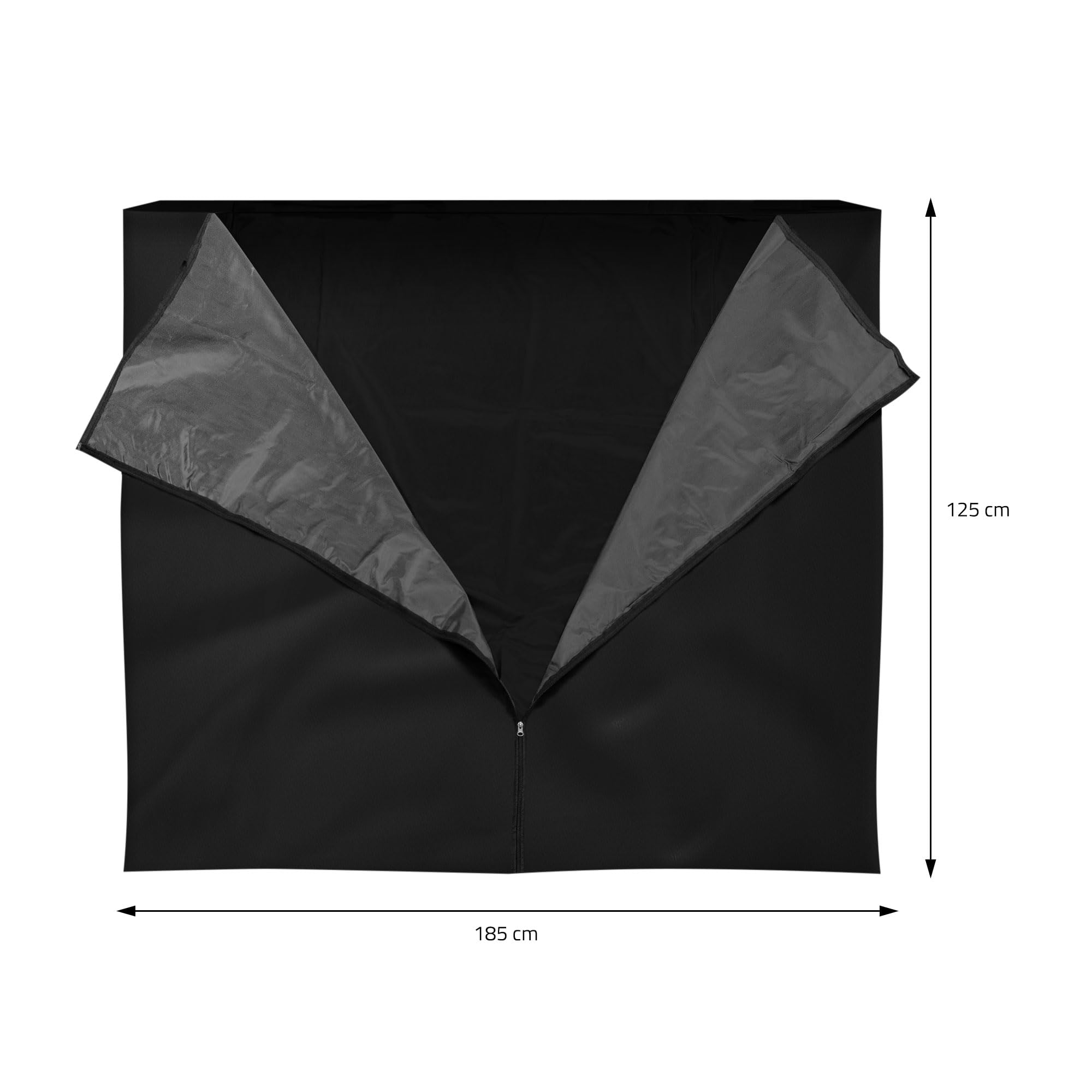 ML-Design Copertura per Legna da Ardere 185x125 cm Nero in Poliestere Resistente alle Intemperie Coperchio per Ripiano da 143x145 cm Copertura per Portalegna per Esterno