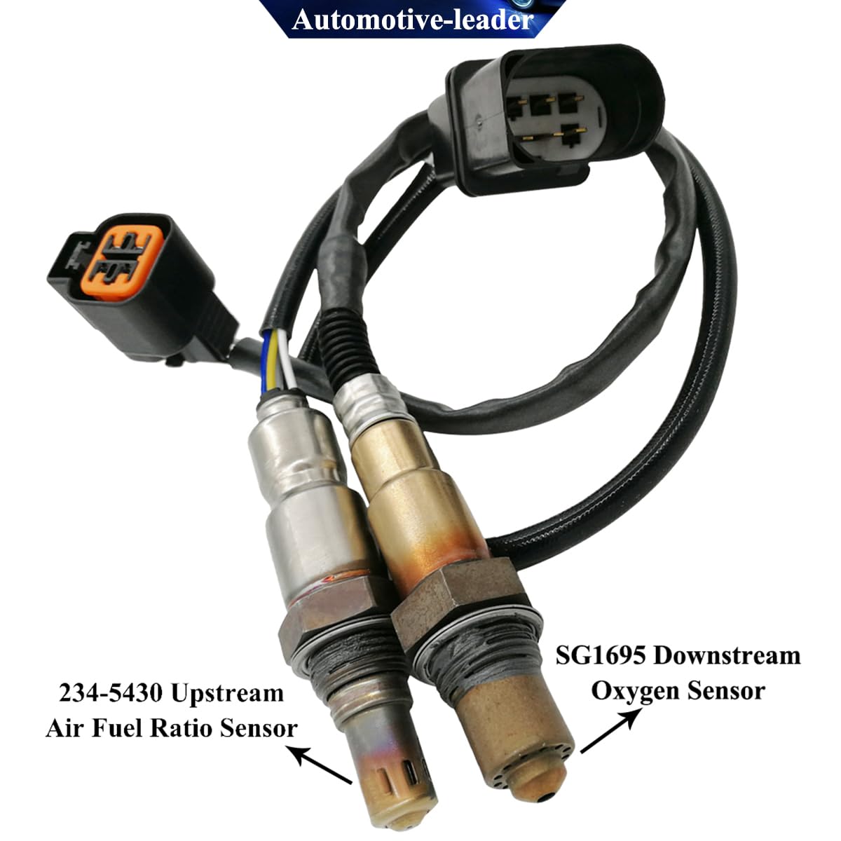 2Pcs 234-5430 13461 / SG1695 Oxygen Sensor Upstream Wideband Air Fuel Ratio Sensor 1 & Downstream Sensor 2 for 2004-2009 Kia Spectra Spectra5 2.0L, for 2007 2008 Hyundai Elantra 2.0L