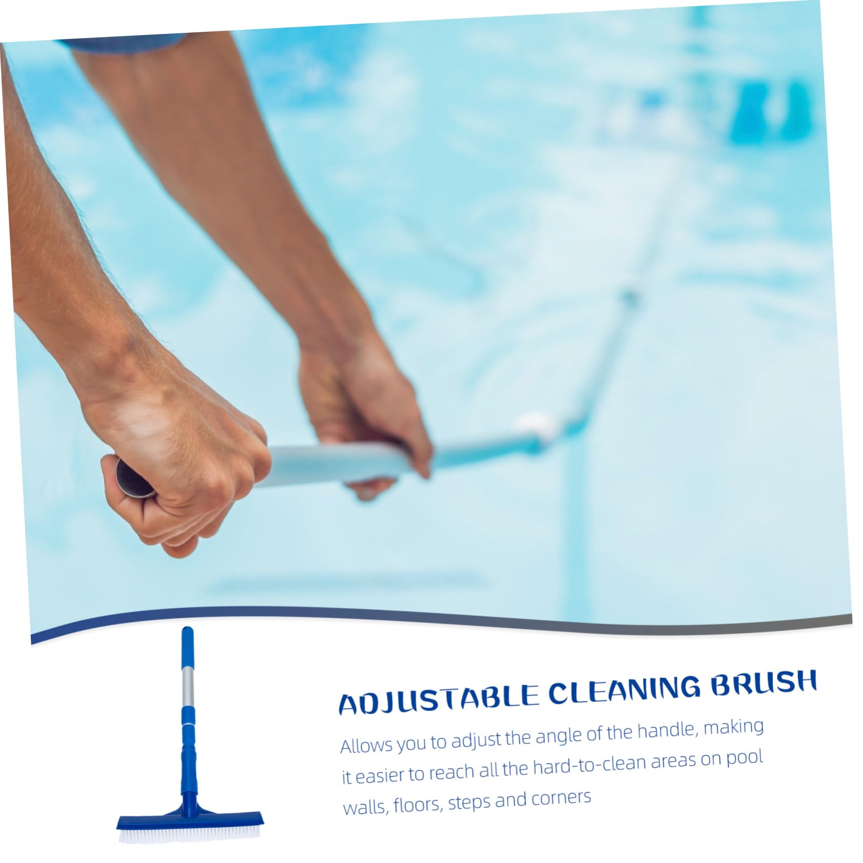 1 Juego Cepillo Limpiador de Piscina con Mango Telescópico para Paredes y Azulejos para Limpieza y Superficies de Piscina y Metros de Alcance