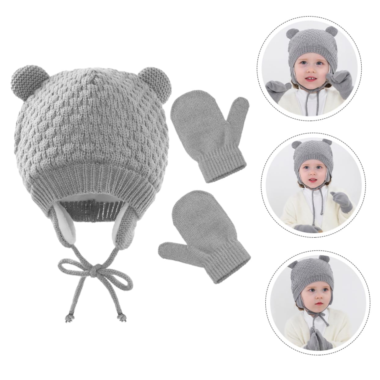 LIFKOME 5 Set Di Cappello Con Guanti Cappello Caldo Per Bambino Cappello Antivento Lavorato A Maglia Comodo Ed Elastico