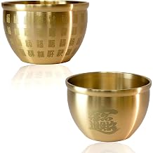 Feng Shui Lucky Bowl,Brass Decorative Offering Prayer Bowl, Copper Money Bowl for Altar, Home Decor, Unique Copper Gifts,Ritual Use.