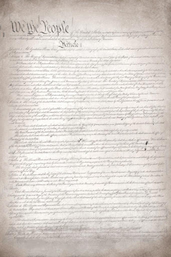 Constitution of The United States America Historical Document Reproduction Replica Copy US History Classroom Teacher Educational American Government Cool Wall Art Print Poster 24x36