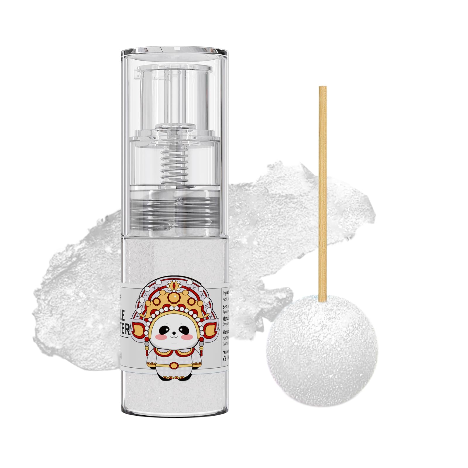 White Edible Glitter Spray, 10g Food Grade Cake Glitter, Edible Glitter for Cocktails, Edible Shimmer Powder for Drinks, Cupcakes, Strawberries, Chocolate