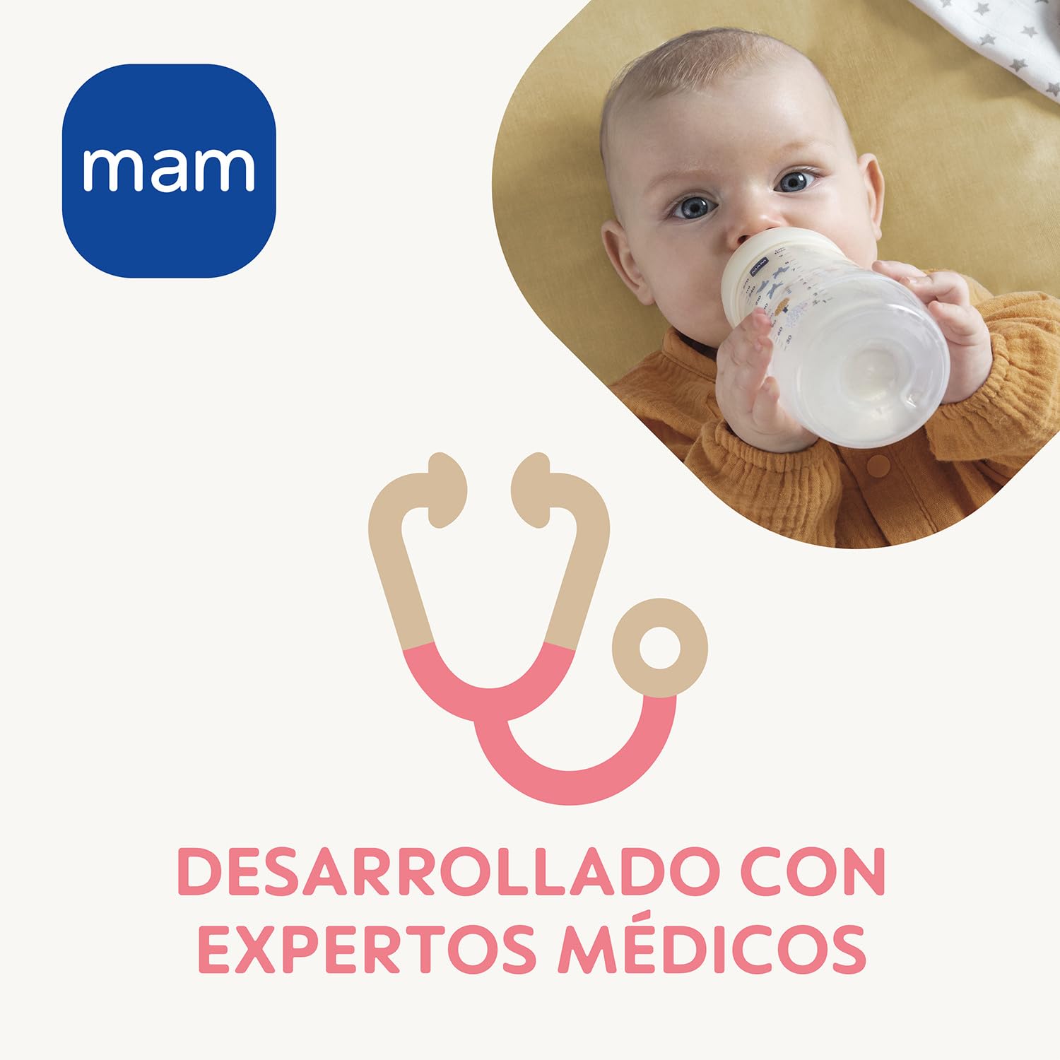 MAM Pack 2 Biberones, a partir de 4 Meses, 330ml, con Tetina 3 de Flujo Rápido de Silicona de Fácil Aceptación, Fácil de Sostener, Fácil de Limpiar, MAM Easy Active, Azul Brillante, Pack de 2uds