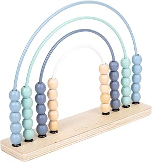 Ronyme Add Subtract Abacus Rainbow Counting Beads Frame Wooden Abacus for Children Gift, blue
