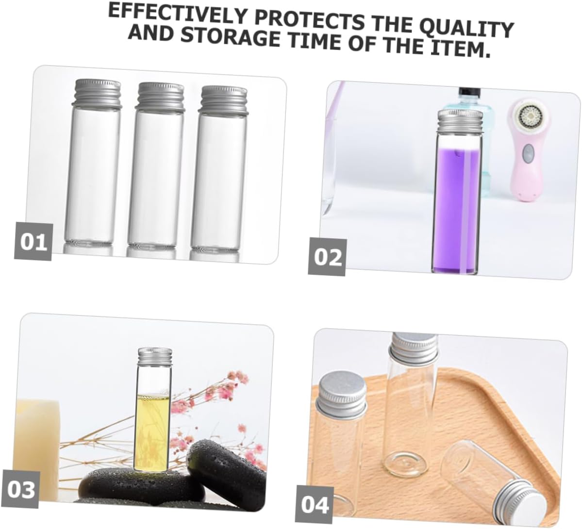 50Pcs Glass Vials with Aluminum Screw Caps Mini Storage Bottles for Inks Powders and More Versatile Lab Sample Jars with Lids for Crafting and Organization