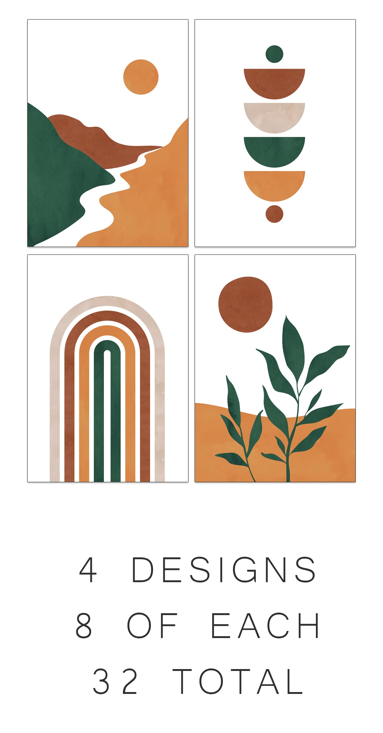 Image secondaire de Cartes de Vœux Abstraites en Papier Recyclé - 32 Pièces avec Enveloppes