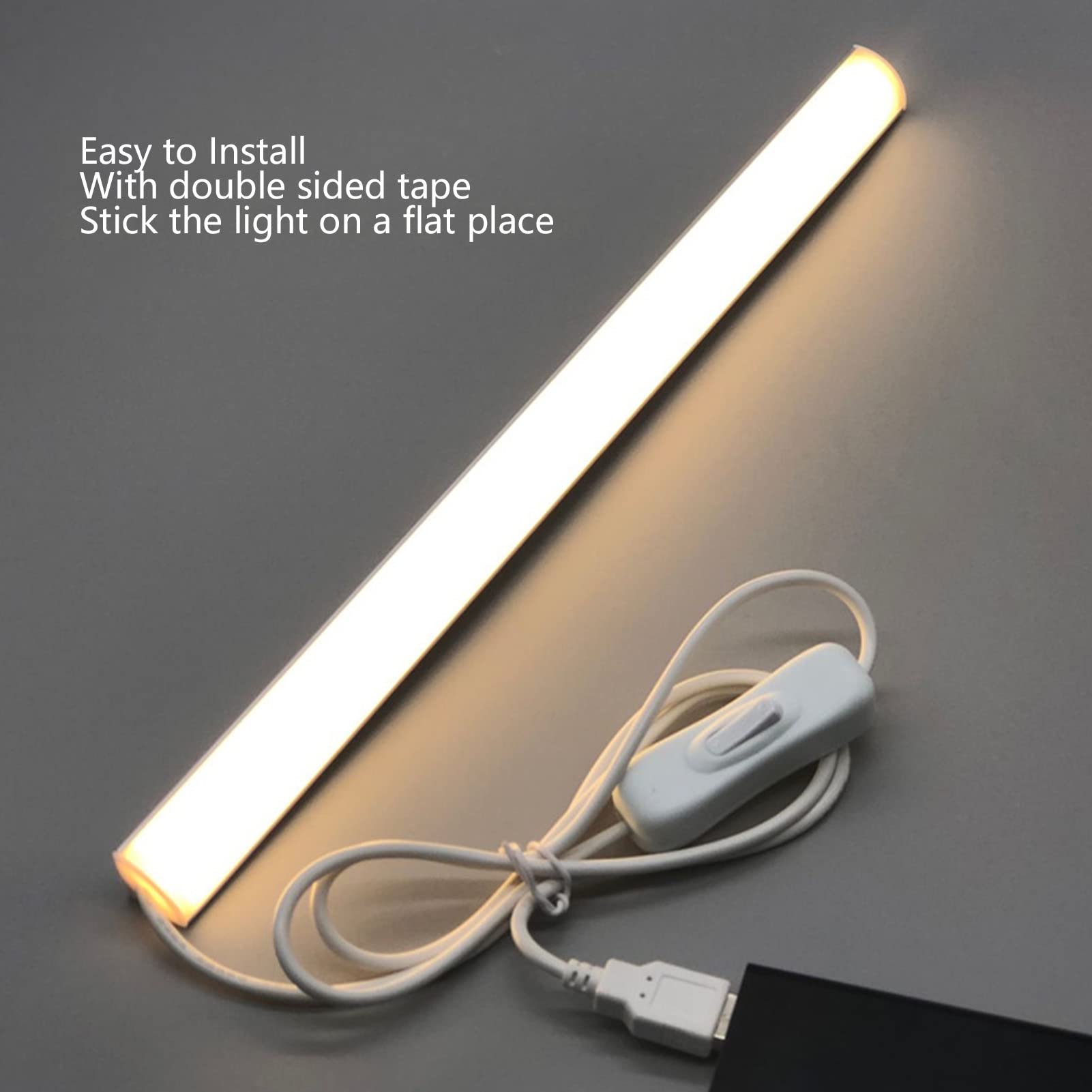Oświetlenie podszafkowe, wtyczka USB Funkcja pamięci oświetlenia LED do szafy, możliwość przyciemniania Ochrona oczu 3-kolorowa lampa LED na ladę, supercienka ściemnialna lampa warsztatowa, oświetleni