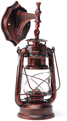 Miniatura 6 de DYRABREST Rústico linterna montado en la pared Vintage Retro Metal jardín al aire libre lámpara luz E27 (Y) Y,G,Negro