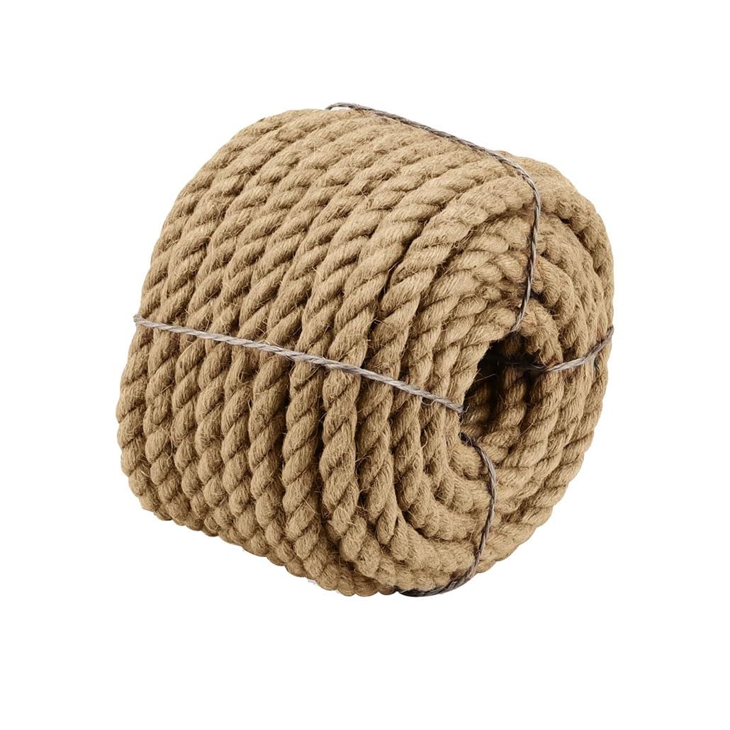 Corde de jute 28mm naturelle 4 brins 25m pour bricolage artisanat et hamac