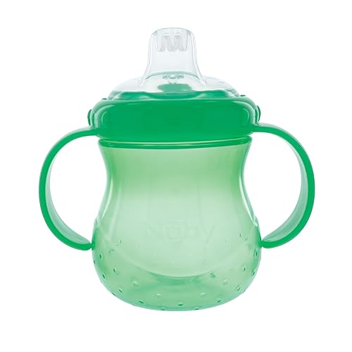 Miniatura 3 de Nuby Vaso de plástico con dos asas antiderrames con boquilla suave, 10 onzas, los colores pueden variar