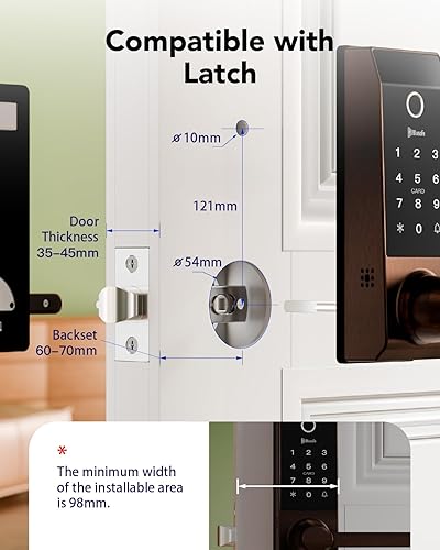 Miniatura 8 de Cerradura inteligente para timbre de puerta con huella dactilar, cerradura de puerta inteligente para propietarios de viviendas o padres, cerradura