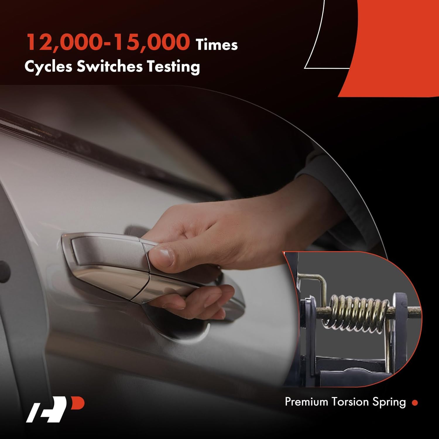 A-Premium Rear Left Driver Side Exterior Door Handle Compatible with Chevrolet Trailblazer 2002-2009 & GMC Envoy & Buick Rainier & Saab 9-7x & Isuzu Ascender & Oldsmobile Bravada, Smooth Black