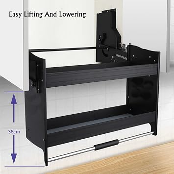 Pull Down Kitchen Cabinet Shelf, 20° Sloping Spice Rack Organizer for Appliance Lift (812-816mm) - Maximize Space & Accessibility in Your Kitchen