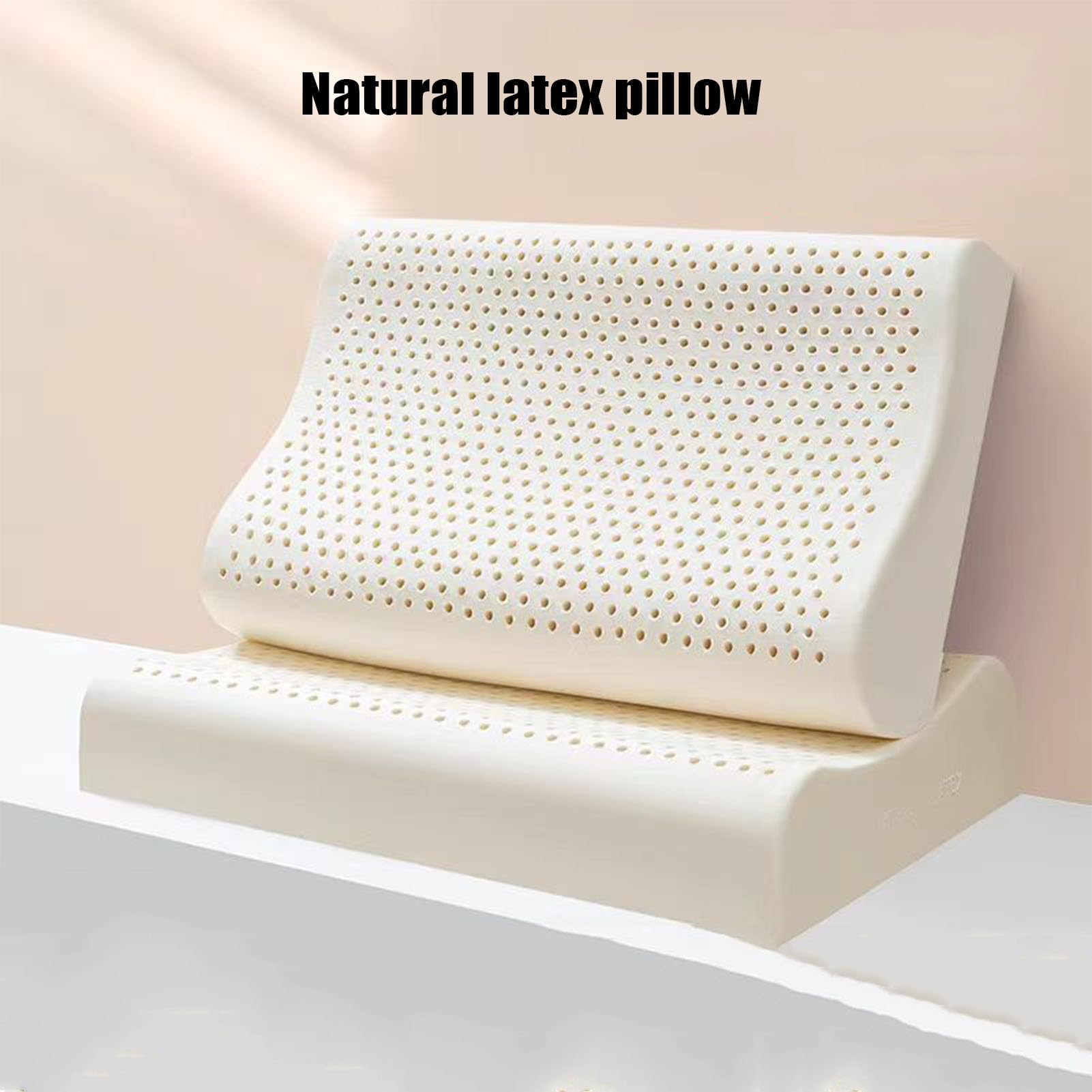 100% natuurlijk latex kussen, medium ondersteuning bedkussen helpt de druk te verlichten, perfect pakket Beste cadeau met verwijderbare katoenen hoes voor rug, buik en zijslapers 40×60cm