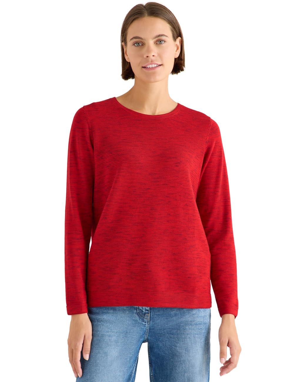 Cecil Strukturpullover Fiery red Heather Melange S