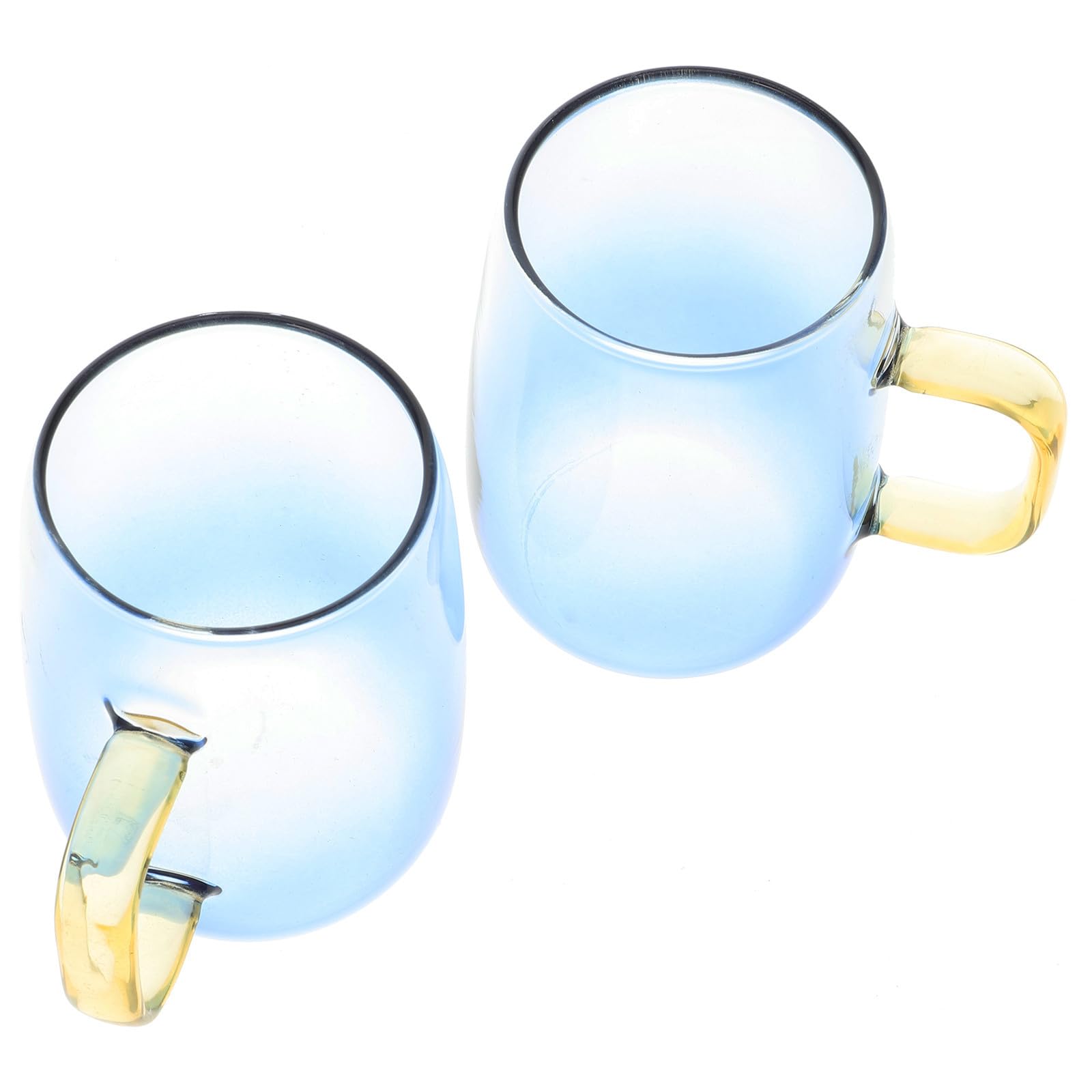2 tazas de agua de vidrio para casa y restaurante con mango cómodo