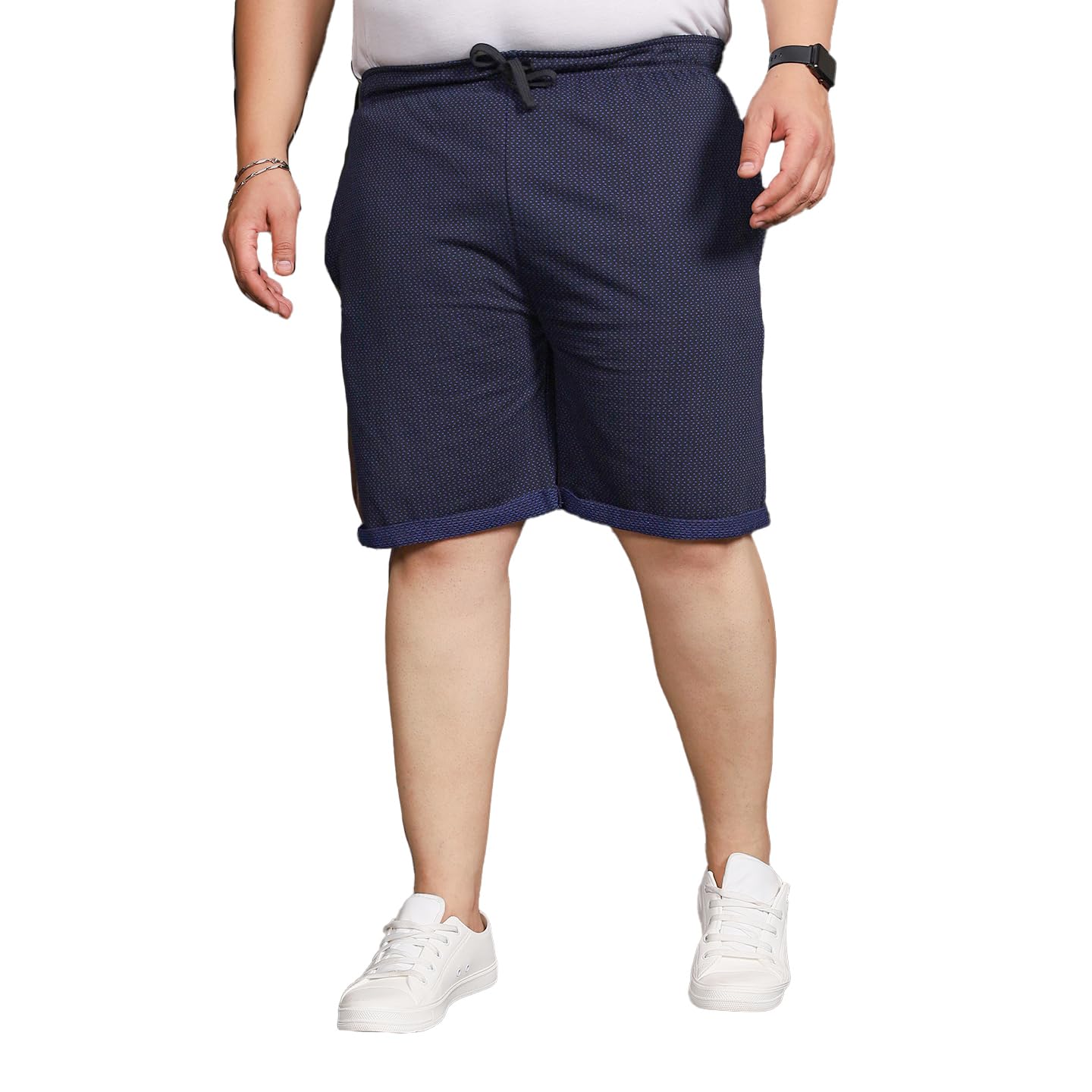 Bigbanana Plus Size Men's Regular Fit Jacquard Shorts-picture-36