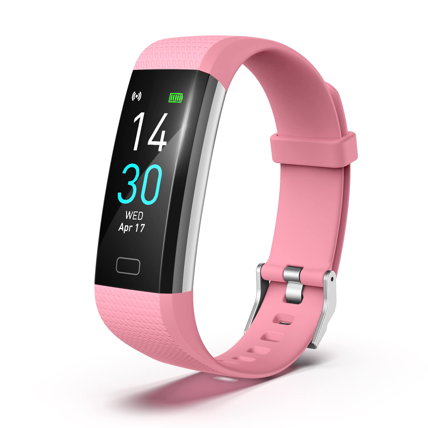 Atan Fitness Tracker with Heart Rate & Blood Oxygen Monitor – Smart Watch for Android & iOS, IP68 Waterproof, Sleep & Stress Tracking, Multi-Sport Mode, Step Counter, 7-Day Battery Life (Pink)