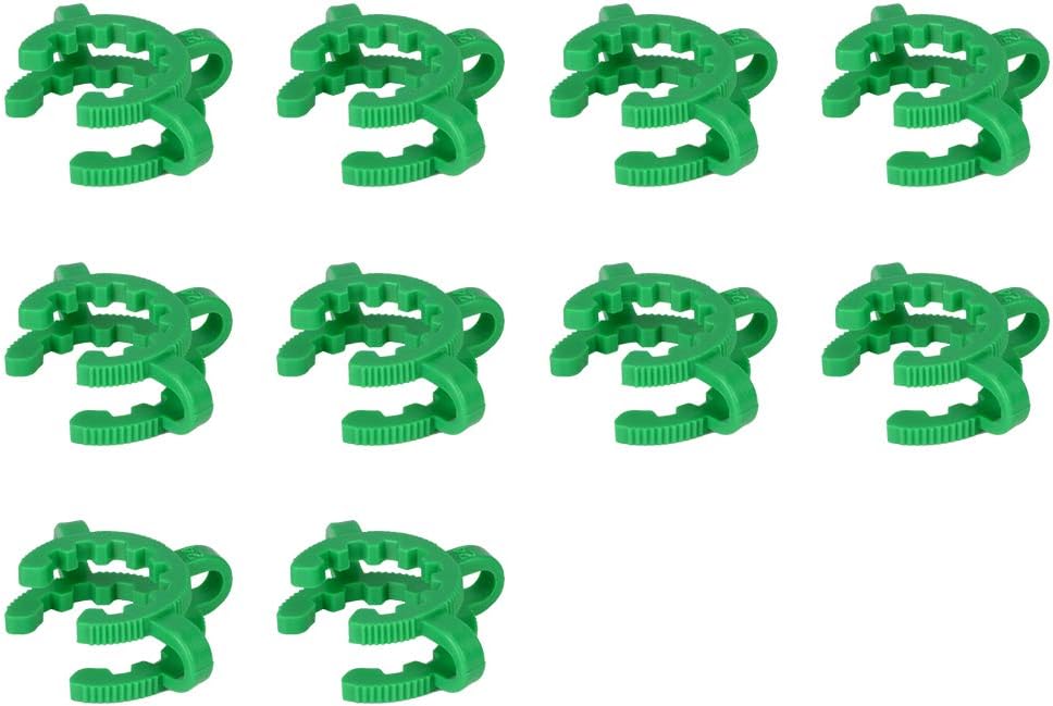 Plastic Joint Clips, 10 pcs 24 mm Lab Keck Clamp #24 Keck Clips for 24/40 Joint Glass Standard Conical Interface Clip Ground Glass Joint Lab Accessory, Green