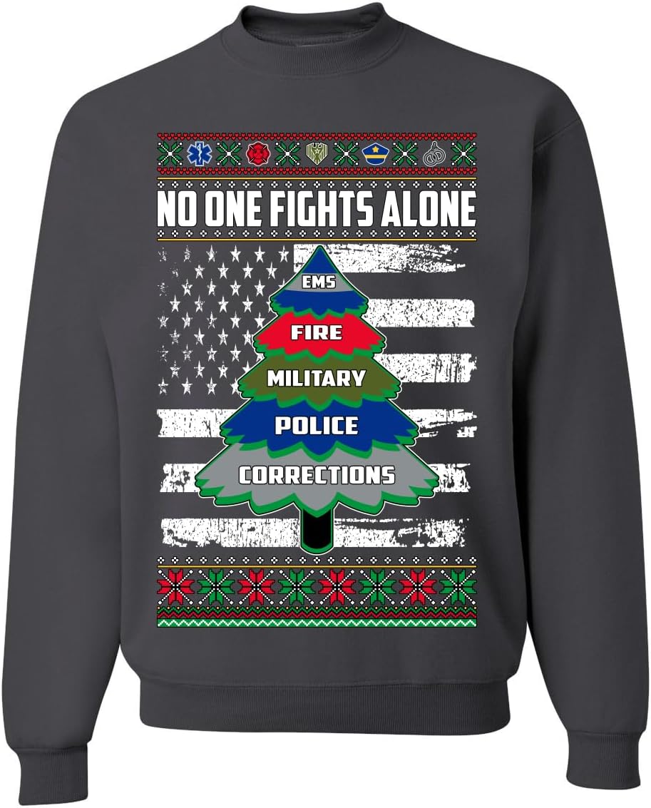 Wild Bobby No One Fights Alone First Responder Hoodie Dispatcher EMS Corrections Police Fire Military Unity Hooded Sweatshirt
