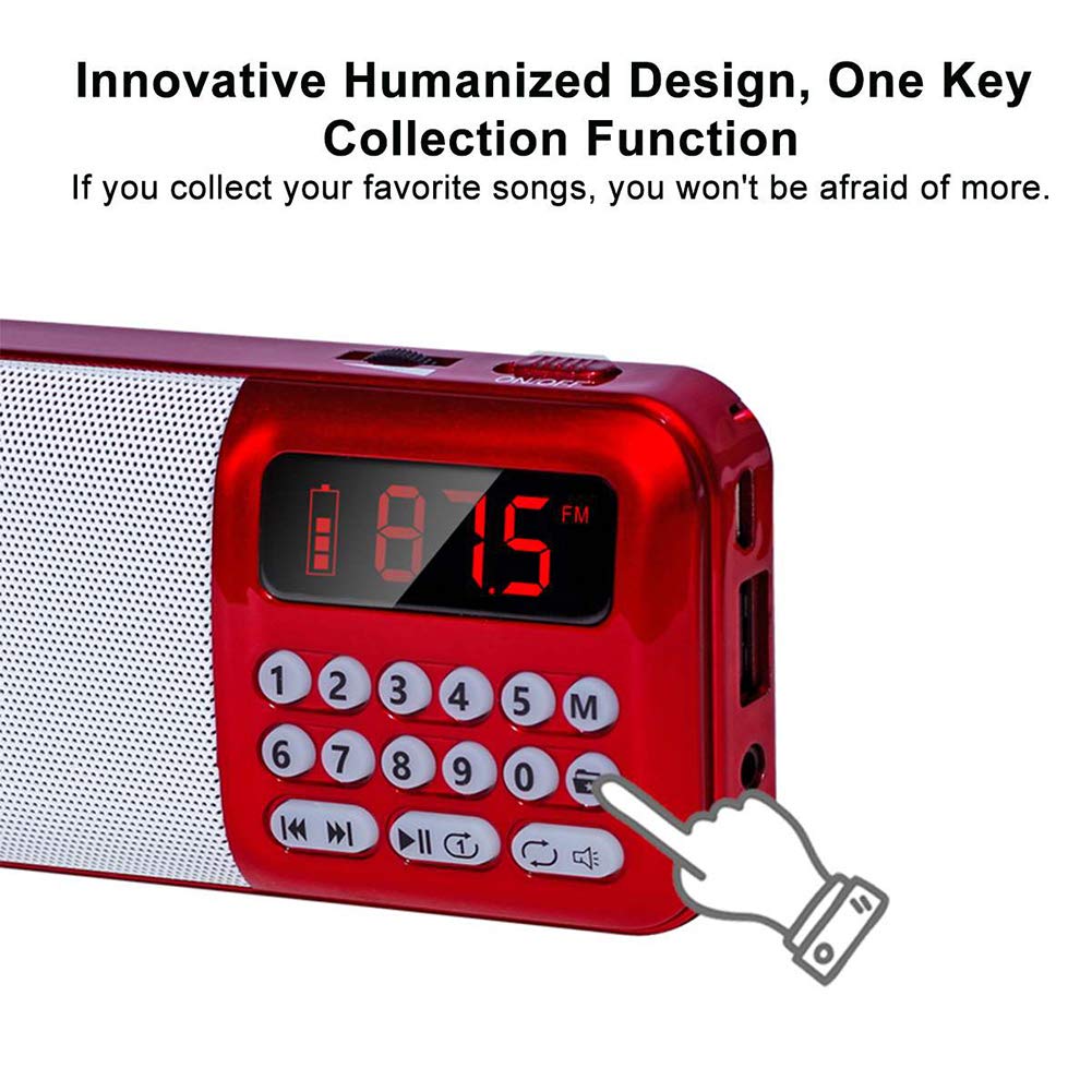 Yanghao Radio Portátil Digital Portátil, Reproductor De Audio USB FM TF del Altavoz del MP3 DC 5V TF Tarjeta Ligera Llevada Radio FM USB con Altavoz Aux