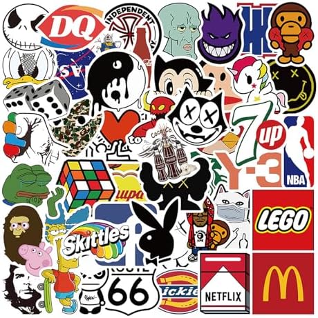 Marken Sticker 50 Stück Brand Stickers,Cool Markenlogo Aufkleber,Vinyl
