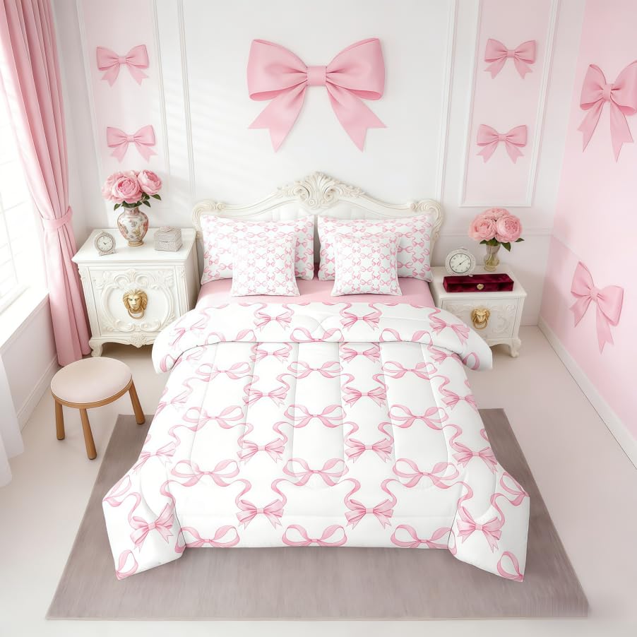 7-Pc Pink Bow Princess Bedding Set - $52.99 with Code I6DBLOGK