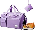 Sac de voyage pour femmes hommes, Sac de gymnastique étanche avec compartiment de chaussures, Sac pliable léger, Sac d'entreposage, Sac pour organisateur sec et humide, Grand sac week-end pour le voyage sportif (bleu)