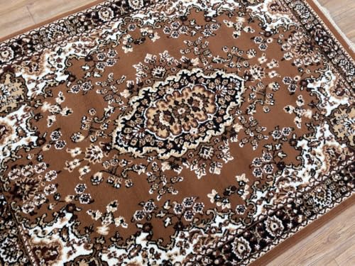 Image of TTC THREAD & TEXTURE CARPET Traditional Comfort: Power-Loomed Carpets for Living Room- Every Space Area Rug Color Gold Size 7x10 Feet (210x300cm)