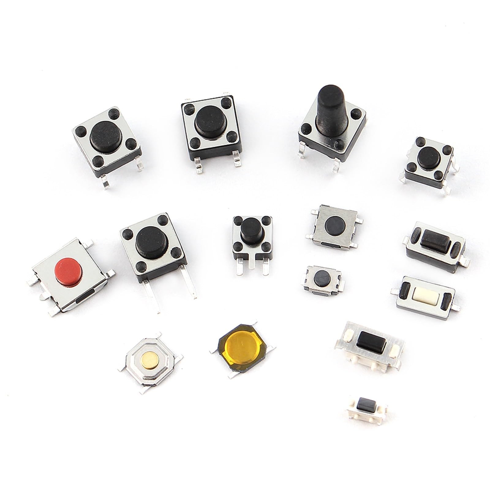 Assortiment interrupteur à bouton-poussoir tactile 25 valeurs Dip SMD haute précision