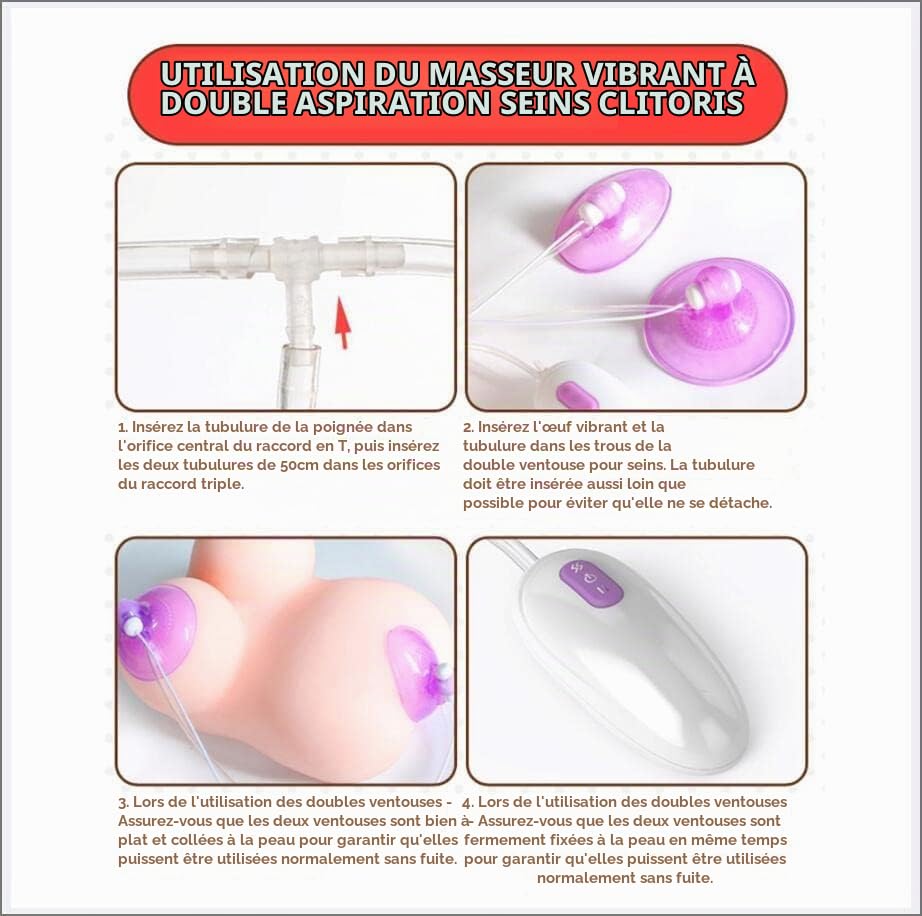 Vibromasseur de Mamelon, Pinces de Mamelon Vibrantes, Masseur de Sein à 12 FréQuences, Jouets Sexuels pour la Masturbation FéMinine Vibrateur de Langue de Stimulation Mammaire,B
