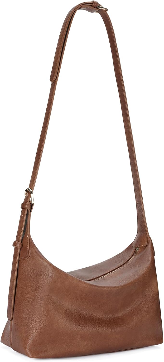 FALAN MULE Hobo Bags for Women Soft Foldable PU Leather Tote Crossbody Purses Stylish Slouchy Shoulder Handbag