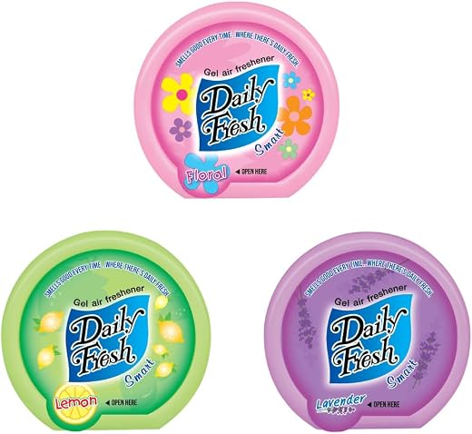 Earth Daily Fresh Smart Gel Air Freshener, Floral, Lemon and Lavender | Long-Lasting Room Air Freshener for Home, Office, ...