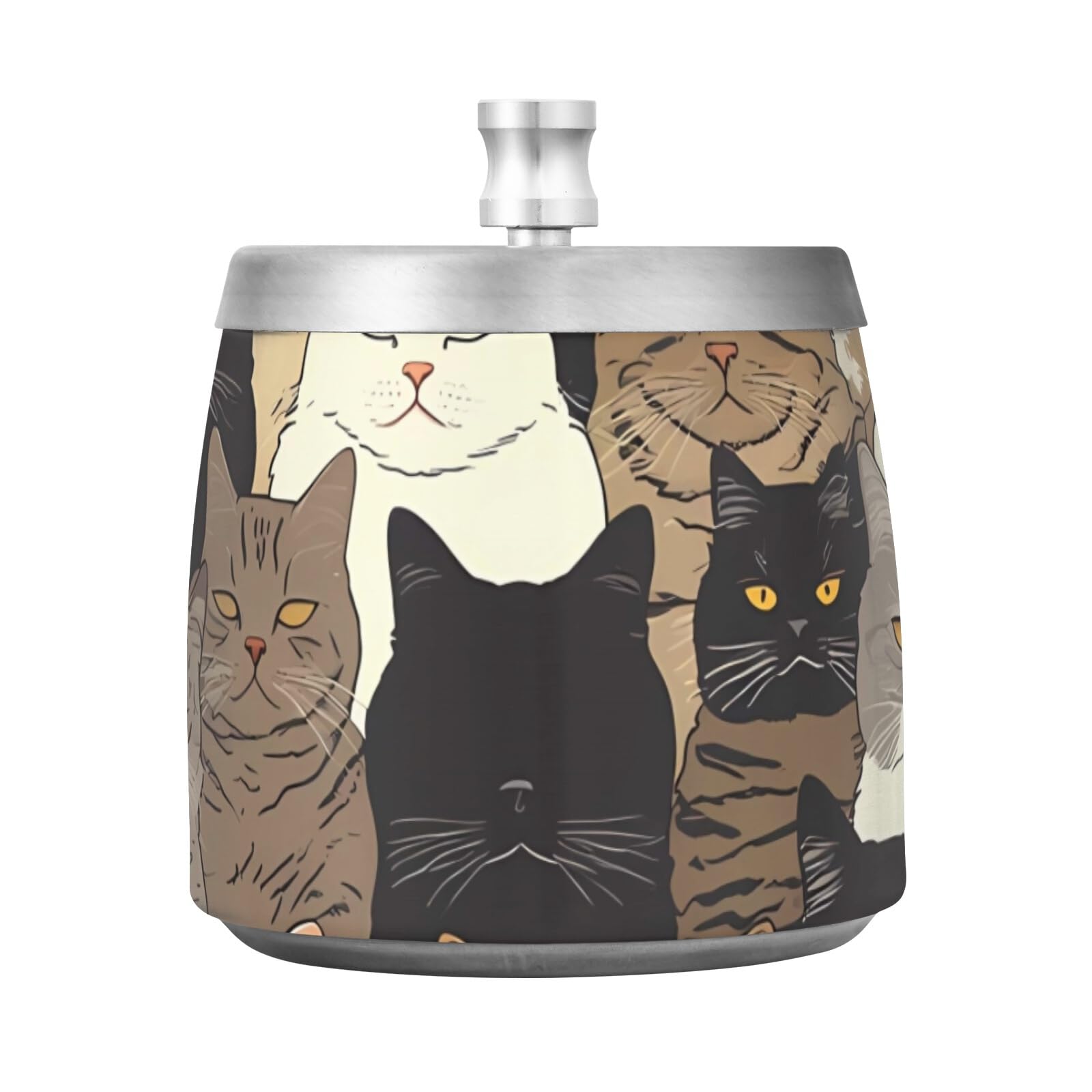 Nexawaveo Men's Cute Cats Orange Vintage Cigarettes Ashtray With Lid For Indoor Or Outdoor Cigar Ashtrays For Large Ash Tray With Spinning Tray For Smokers
